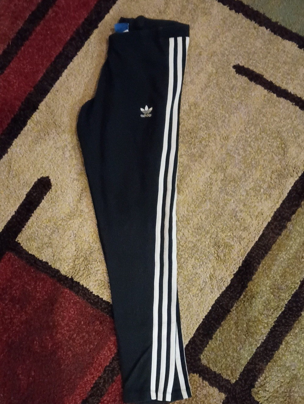 adidas Black Joggers with White Three-Stripes Size Medium